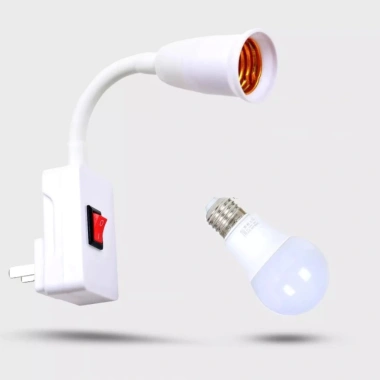 Bộ chuyển đổi ổ cắm vít E27 - Giá đỡ đèn tường ABS cắm trực tiếp, tiết kiệm năng lượng, giảm 23%
