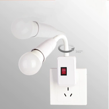 Bộ chuyển đổi ổ cắm vít E27 - Giá đỡ đèn tường ABS cắm trực tiếp, tiết kiệm năng lượng, giảm 23%