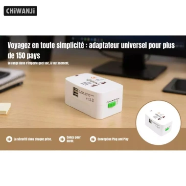 Bộ chuyển đổi phích cắm du lịch Châu Âu đa năng nhẹ, chắc chắn, phù hợp Pháp Tây Ban Nha Ý Đức - giá 81.400 VND