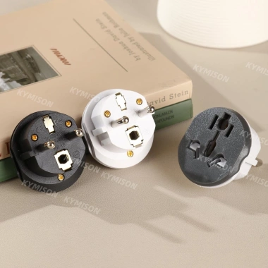Bộ chuyển đổi phích cắm EU-US 16A 250V đa năng du lịch - hỗ trợ AU, UK, CN, KR, Hàn Quốc - 1 ổ cắm tường
