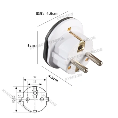 Bộ chuyển đổi phích cắm EU-US 16A 250V đa năng du lịch - hỗ trợ AU, UK, CN, KR, Hàn Quốc - 1 ổ cắm tường