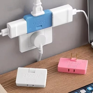 Bộ chuyển đổi phích cắm xoay 3 trong 1 2.500W 3 cổng USB 100‑240V dùng cho nhà và xe 2