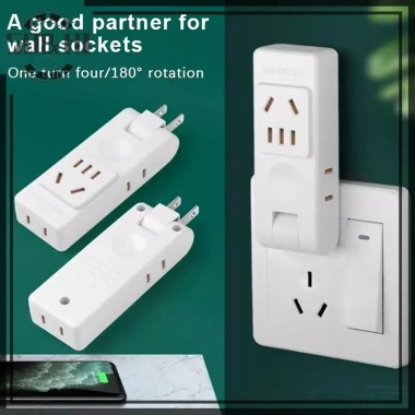 Bộ chuyển đổi phích cắm xoay 4 trong 1 Mỹ Ổ cắm điện di động treo tường, thích hợp du lịch, giá chỉ 68.310₫