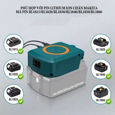 Bộ chuyển đổi pin Makita thành sạc dự phòng không dây từ tính 15W tích hợp cổng Type C giá ưu đãi 347.000 VND 3