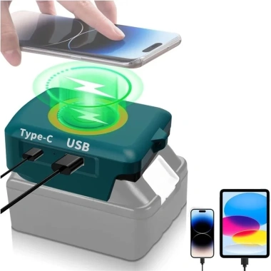 Bộ chuyển đổi pin Makita thành sạc dự phòng không dây từ tính 15W tích hợp cổng Type C giá ưu đãi 347.000 VND 6