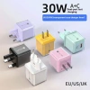Bộ chuyển đổi sạc nhanh 30W đa cổng USB + Type‑C EU US UK, sạc du lịch iOS 15/16 2