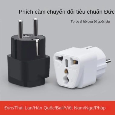 Bộ chuyển đổi tiêu chuẩn Đức - ổ cắm điện hai vòng cho Đức, Nga, Pháp - 49.999 VNĐ