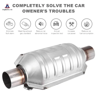 Bộ chuyển đổi xúc tác đa năng thép không gỉ ô tô Regharry - Đầu vào/Ổ cắm O2 + chắn nhiệt 53.004 5
