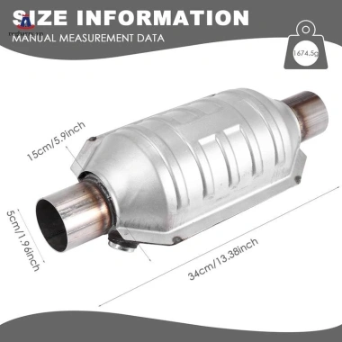 Bộ chuyển đổi xúc tác đa năng thép không gỉ ô tô Regharry - Đầu vào/Ổ cắm O2 + chắn nhiệt 53.004 7