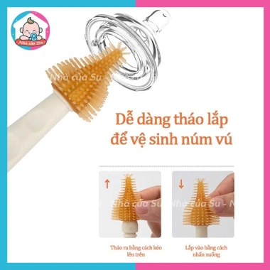 Bộ cọ rửa bình sữa silicon 6in1 kèm giá úp nhỏ gọn, tiện du lịch - NHÀ CỦA SU 4 Bộ cọ rửa bình sữa silicon 6in1 kèm giá úp nhỏ gọn, tiện du lịch - NHÀ CỦA SU 4