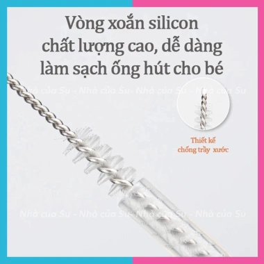 Bộ cọ rửa bình sữa silicon 6in1 kèm giá úp nhỏ gọn, tiện du lịch - NHÀ CỦA SU