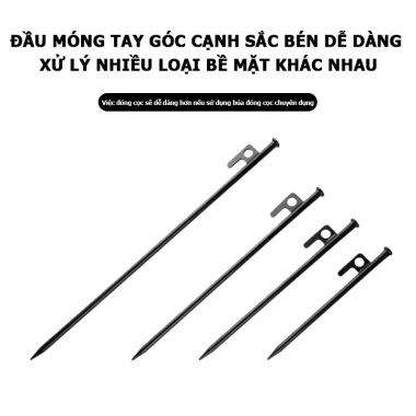 Bộ Cọc Cắm Trại + Búa Đóng Nhổ Đinh, Túi Canvas và Dây Neo Lều Tarp - Giá 84.000, Tiện Dụng Cho Dã Ngoại