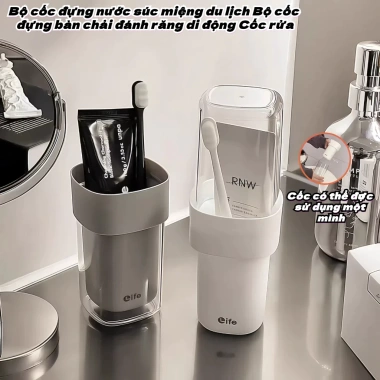 Bộ cốc du lịch đa năng: nước súc miệng, bàn chải, rửa - Giá 33.000 VND