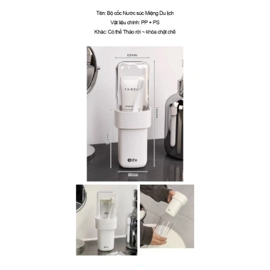 Bộ cốc du lịch đa năng: nước súc miệng, bàn chải, rửa - Giá 33.000 VND