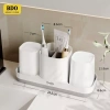 Bộ cốc đựng bàn chải, kem đánh răng mini chống rơi vỡ + khay thoát nước tháo rời, ngăn để đồ - 150.000₫ 10