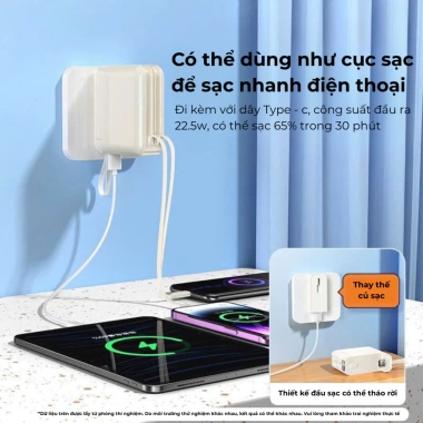 Bộ Cốc Sạc 3in1 20.000mAh - Sạc Nhanh 22.5W, Đa Cổng, Dự Phòng Nhanh, Giá 299k