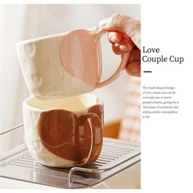 Bộ cốc tình yêu đôi 350ml ly sứ + thìa, hộp quà, quà Valentine Giá ưu đãi 116k 8