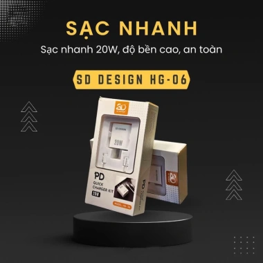 Bộ Củ Cáp Sạc Nhanh HG06 SD DESIGN cho điện thoại 7‑14, giảm còn 75.000₫ 4