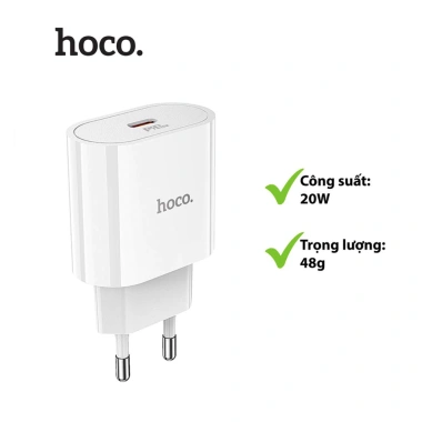 Bộ Củ Cốc Sạc Nhanh Hoco C94A PD 20W 1M – Tương Thích iPhone 6‑15 Max, Giá 122k