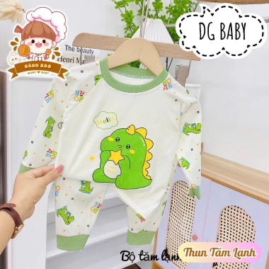 Bộ Dài Tay Bé Trai Gái Thun Tăm Lạnh Siêu Thoáng Mát Họa Tiết Hoạt Hình 6-16Kg Freeship Voucher
