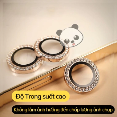 Bộ dán bảo vệ camera ĐÍNH ĐÁ sang chảnh cho iPhone 11‑14 – PandaCase giảm giá 20%