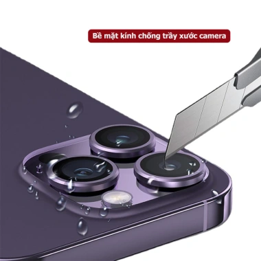 Bộ dán kim loại bảo vệ mắt camera iPhone 11‑17 Plus/Pro/Max, chống xước, chống lóa, giảm còn 22.000đ
