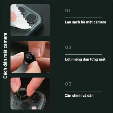 Bộ dán kim loại bảo vệ mắt camera iPhone 11‑17 Plus/Pro/Max, chống xước, chống lóa, giảm còn 22.000đ 7 Bộ dán kim loại bảo vệ mắt camera iPhone 11‑17 Plus/Pro/Max, chống xước, chống lóa, giảm còn 22.000đ 7
