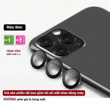 Bộ dán kim loại bảo vệ mắt camera iPhone 11‑17 Plus/Pro/Max, chống xước, chống lóa, giảm còn 22.000đ