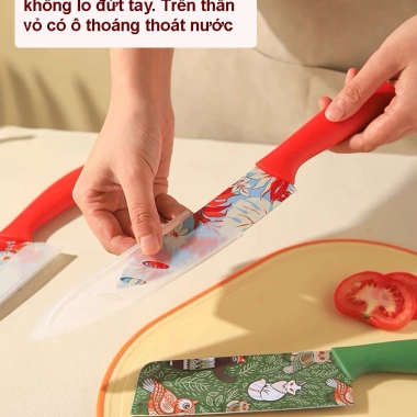 Bộ dao 3 món gọt hoa quả, thái thịt cá, kèm vỏ bọc lưỡi - Giá 34.999 VNĐ