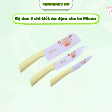Bộ dao chế biến đồ ăn dặm cho bé Misan 3 chi tiết đáng yêu Giá ưu đãi 68.199 VND