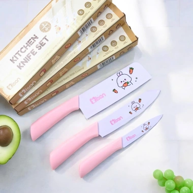 Bộ dao chế biến đồ ăn dặm cho bé Misan 3 chi tiết đáng yêu Giá ưu đãi 68.199 VND