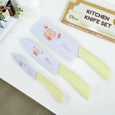 Bộ dao chế biến đồ ăn dặm cho bé Misan 3 chi tiết đáng yêu Giá ưu đãi 68.199 VND