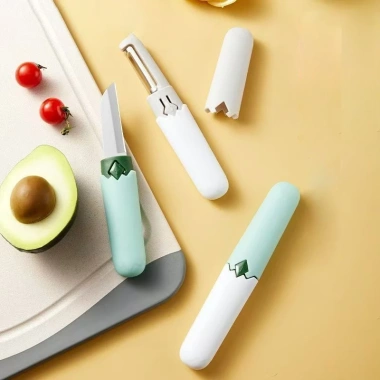 Bộ dao gọt trái cây đa năng 2 trong 1 thép không gỉ 304 - Dụng cụ gọt vỏ rau củ quả siêu bền, giá chỉ 16.000 VND