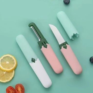 Bộ dao gọt trái cây đa năng 2 trong 1 thép không gỉ 304 - Dụng cụ gọt vỏ rau củ quả siêu bền, giá chỉ 16.000 VND
