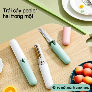 Bộ dao gọt trái cây đa năng 2 trong 1 thép không gỉ 304 - Dụng cụ gọt vỏ rau củ quả siêu bền, giá chỉ 16.000 VND