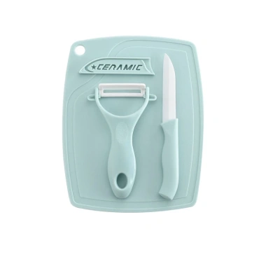 Bộ dao gọt trái cây sứ Ceramic và thớt gấp gọn, tiện du lịch, giảm còn 79.000đ