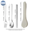 Bộ Dao Kéo 4 Mảnh Hộp Thép Không Gỉ Hàn Quốc – Dao, Nĩa, Thìa, Chopsticks Du Lịch Giá Ưu Đãi 66.440₫ 2