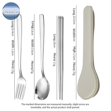 Bộ Dao Kéo 4 Mảnh Hộp Thép Không Gỉ Hàn Quốc – Dao, Nĩa, Thìa, Chopsticks Du Lịch Giá Ưu Đãi 66.440₫