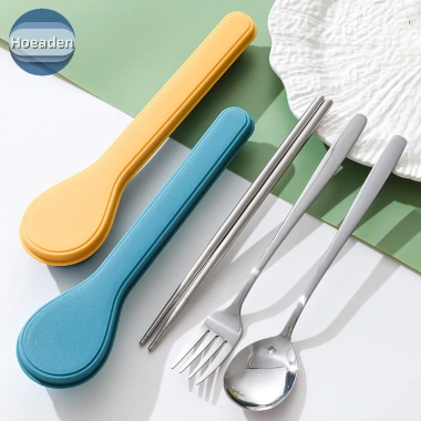 Bộ Dao Kéo 4 Mảnh Hộp Thép Không Gỉ Hàn Quốc – Dao, Nĩa, Thìa, Chopsticks Du Lịch Giá Ưu Đãi 66.440₫