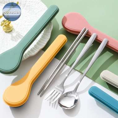 Bộ Dao Kéo 4 Mảnh Hộp Thép Không Gỉ Hàn Quốc – Dao, Nĩa, Thìa, Chopsticks Du Lịch Giá Ưu Đãi 66.440₫