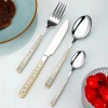 Bộ dao kéo Katelv thép không gỉ - Dao nĩa thìa súp, gương đánh bóng, tay cầm đá dày - 91.300₫
