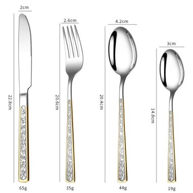 Bộ dao kéo Katelv thép không gỉ - Dao nĩa thìa súp, gương đánh bóng, tay cầm đá dày - 91.300₫ 6