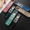 Bộ dao kéo nĩa chop thỉa thép không gỉ 3 trong 1 có hộp dùng cho du lịch và cắm trại, giá ưu đãi 69.300₫