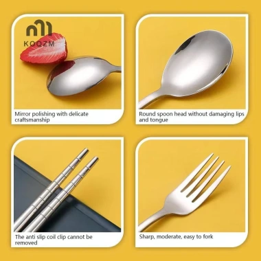 Bộ dao kéo nĩa chop thỉa thép không gỉ 3 trong 1 có hộp dùng cho du lịch và cắm trại, giá ưu đãi 69.300₫