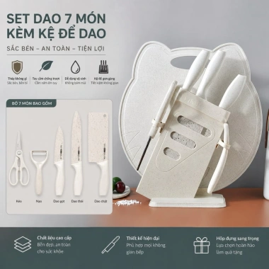 Bộ dao lúa thép không gỉ kháng khuẩn – dao ăn dặm bé, dao thái thịt, dao bếp cao cấp 215k 9