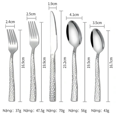 Bộ Dao Muỗng Nĩa Inox 410 Vân Kim Cương Cao Cấp – Ăn Bít Tết, Món Âu, Dùng cho Nhà Hàng, Khách Sạn – Giá 24.000 VNĐ