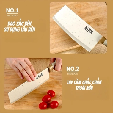 Bộ dao nhà bếp đa năng 8 món kèm kéo nạo muỗng và thớt kháng khuẩn, giá chỉ 374.400đ 4