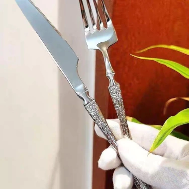 Bộ Dao Nĩa Inox Vân Đá Sang Trọng Thiết Kế Tinh Tế Cho Bàn Tiệc, Giá Ưu Đãi 17.790₫