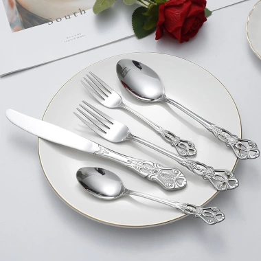 Bộ dao, nĩa, muỗng thép không gỉ tay cầm nổi - Chất lượng cao, giá 30.138 VND