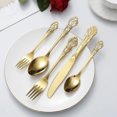Bộ dao, nĩa, muỗng thép không gỉ tay cầm nổi - Chất lượng cao, giá 30.138 VND